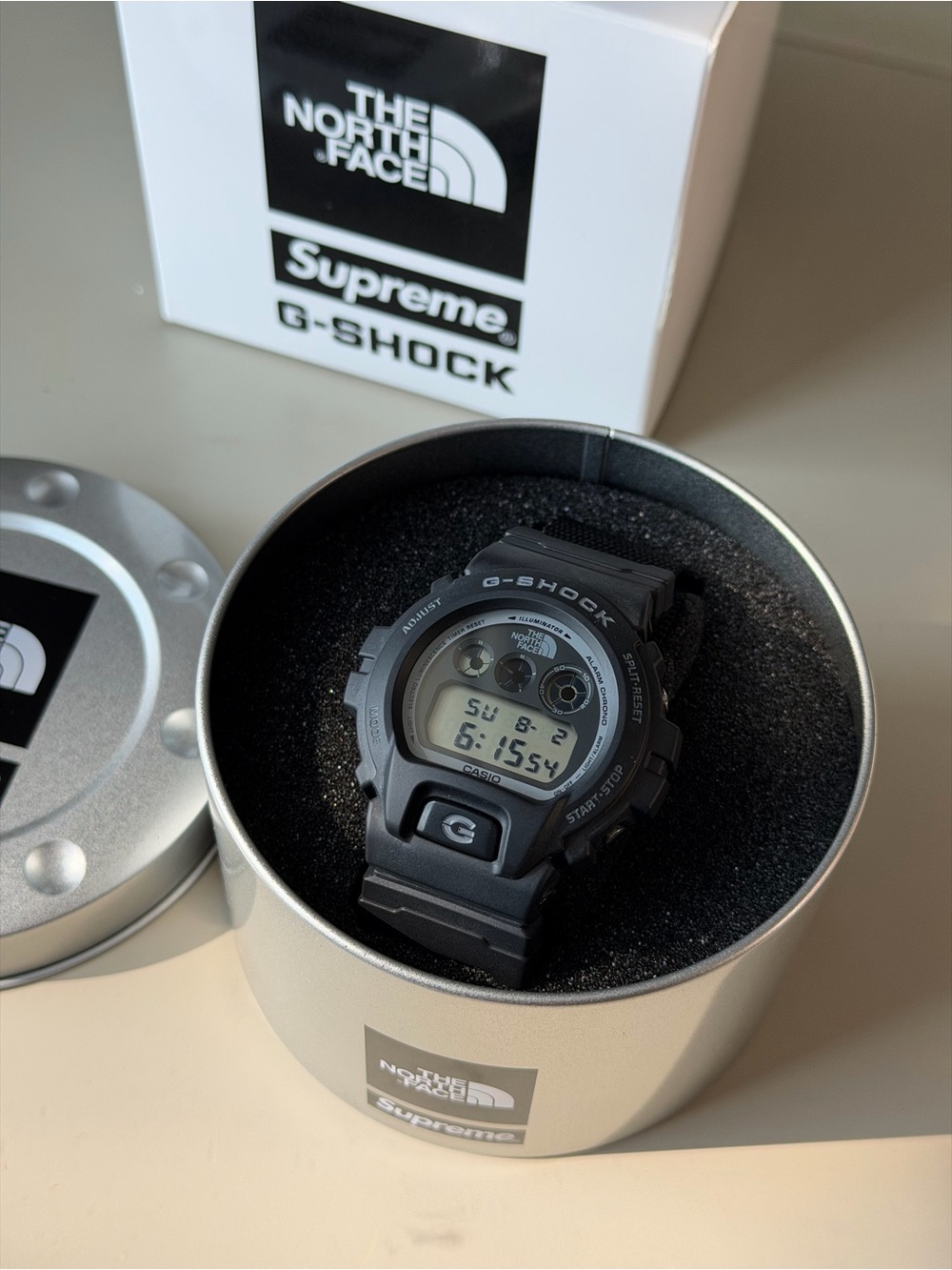 G-Shock x The North Face x Supreme Black Strap Watch Band with Red Logos